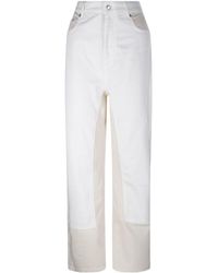 Sportmax - Logo Patch Straight Leg Jeans - Lyst