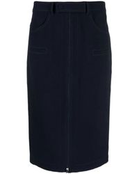 N°21 - Mid-Rise Zip-Up Midi Skirt - Lyst
