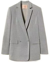 Twinset - Pinstriped Double-Breasted Blazer - Lyst