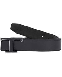 Tod's - Logo Plaque Reversible Buckled Belt - Lyst