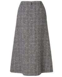 Fendi - Checked Tweed Midi Skirt - Lyst