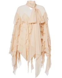 Blumarine - Ruffled Scarf-Detail Georgette Blouse - Lyst
