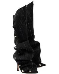 Y. Project - Snap Denim Knee-High Boots - Lyst