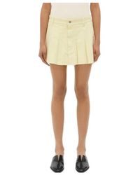Bottega Veneta - Wash Denim Pleated Mini Skirt - Lyst