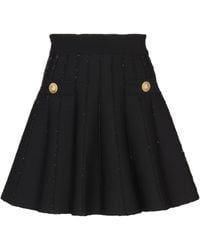 Balmain - Sparkly Flared Knit Skirt - Lyst