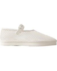Loeffler Randall - Rita Leather-Trimmed Mesh Platform Mary Jane Flats - Lyst