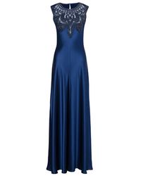 Alberta Ferretti - Beaded Sleeveless Long Dress - Lyst