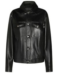 Bottega Veneta - Long Sleeved Leather Jacket - Lyst
