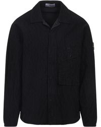 Stone Island - Logo Patch Long-Sleeved Overshirt - Lyst