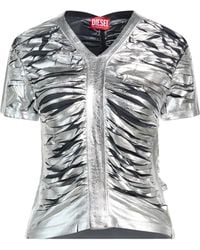 DIESEL - Solid-Color Metallic Luster T-Shirt - Lyst