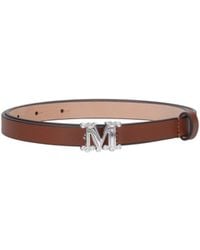 Max Mara - Mgraziata 15 Logo Plaque Buckled Belt - Lyst