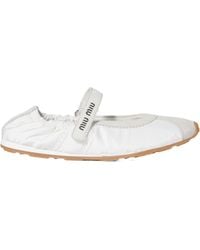Miu Miu - Round-Toe Strap Ballet Flats - Lyst