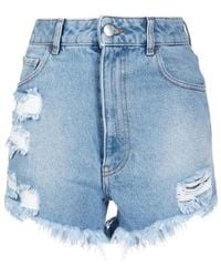 Gcds - Distressed Denim Shorts - Lyst