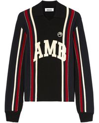 Ambush - Logo Patch Long-Sleeved Knitted Polo Shirt - Lyst