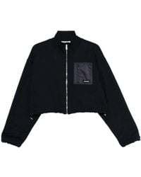 Miu Miu - Zip-Up Cropped Sweatshirt - Lyst