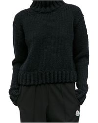 Moncler - Logo Patch High Neck Knitted Jumper - Lyst