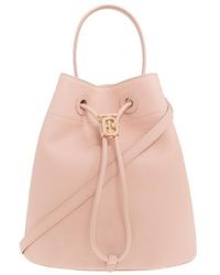 Burberry - Logo Plaque Drawstring Bucket Bag - Lyst