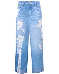 Liu Jo - Laced Distressed Jeans - Lyst