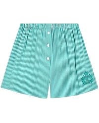 Sporty & Rich - Ny Crest Striped Shorts - Lyst