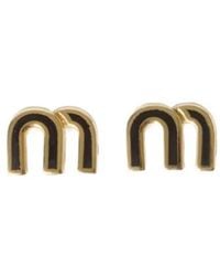 Miu Miu - Logo Detailed Earrings - Lyst