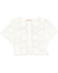 Twinset - Floral Lace Short-Sleeve Cardigan - Lyst