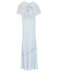 Self-Portrait - Ruffled Lace-Trim Midi Dress - Lyst