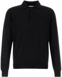 The Row - Long-Sleeved Knitted Polo Shirt - Lyst