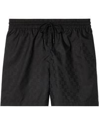 Gucci - Monogrammed Drawstring Swim Shorts - Lyst
