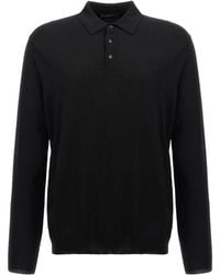 Zanone - Long-Sleeved Fine-Knit Polo Shirt - Lyst