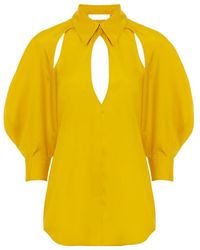 Chloé - Open-Shoulder Silk Blouse - Lyst