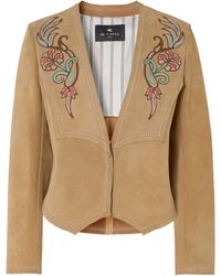Etro - Appliquéd Suede Jacket - Lyst