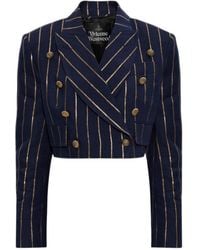 Vivienne Westwood - Cropped Striped Double-Breasted Blazer - Lyst