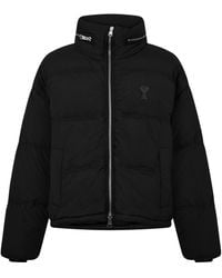 Ami Paris - Heart-Logo Quilted Short Down Jacket - Lyst