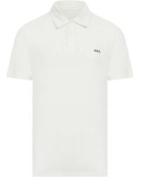 A.P.C. - Logo Embroidered Short-Sleeved Polo Shirt - Lyst