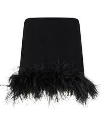 P.A.R.O.S.H. - Feather-Trim Mini Skirt - Lyst