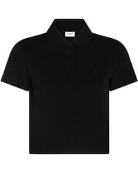 Saint Laurent - Button Detailed Short-Sleeved Polo Shirt - Lyst