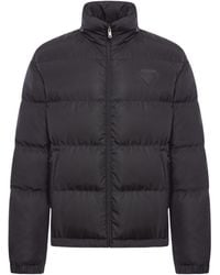 Prada - High Neck Zip-Up Quilted Jacket - Lyst