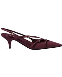 Miu Miu - Pointed Toe Slingback Pumps - Lyst