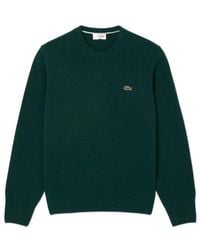 Lacoste - Logo Patch Ribbed Crewneck Jumper - Lyst