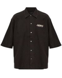 AllSaints - Synth Logo-Print Short-Sleeve Shirt - Lyst