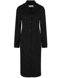 Lemaire - Notched-Collar Long-Sleeve Dress - Lyst