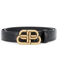 Balenciaga - Bb Embossed Thin Belt - Lyst