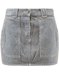 Isabel Marant - Isabel Marant Étoile Striped Denim Mini Skirt - Lyst
