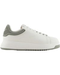 Emporio Armani - Logo-Embossed Low-Top Sneakers - Lyst