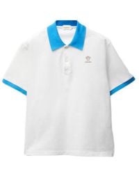 Versace - Logo Embroidered Piqué Polo Shirt - Lyst