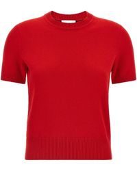 Ferragamo - Ferragamo Gancini Short-Sleeve Knitted Top - Lyst