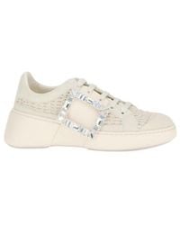 Roger Vivier - Viv Skate Crystal-Buckle Sneakers - Lyst