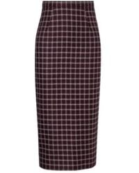Emilia Wickstead - Lorelei Houndstooth Genzianella Pencil Skirt - Lyst