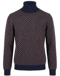 Drumohr - Basket-Weave Roll-Neck Sweater - Lyst
