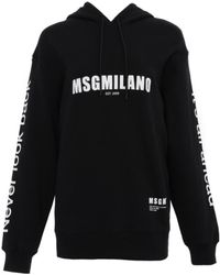 MSGM - Logo Hooded Sweater - Lyst